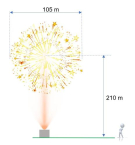 125mm Gold glittering willow waterfall